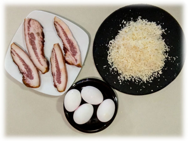Ingrediente para la Pasta Carbonara Autentica