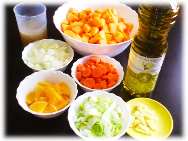 Ingredientes de la Crema de Calabaza