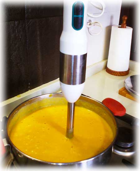 Triturar la Crema de Calabaza