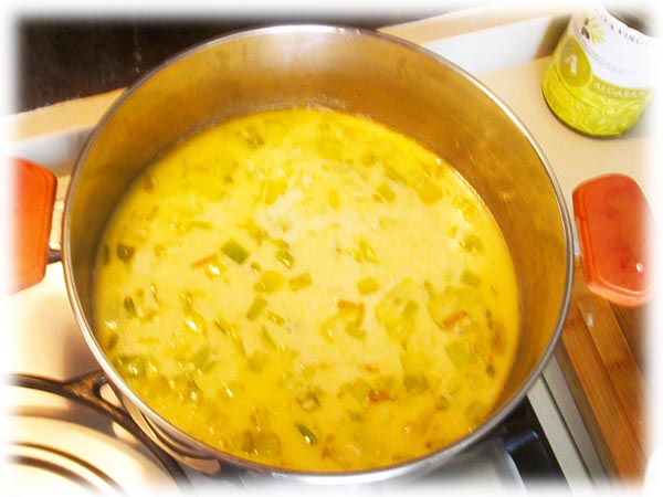 Rehogar 10 min la Crema de Queso Manchego