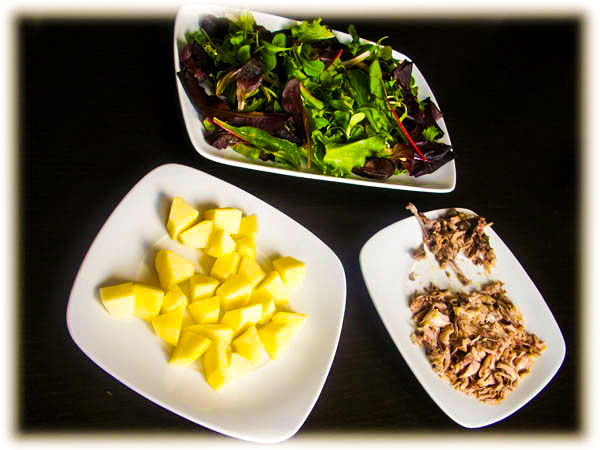 Ensalada de Codorniz en Escabeche por partes