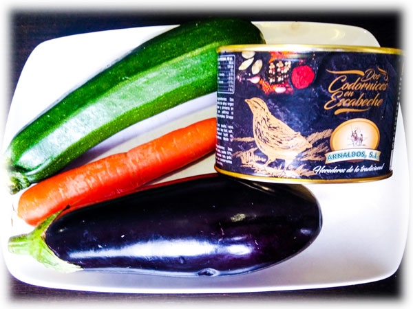 Ingredientes Terrina de Codorniz y Verduras