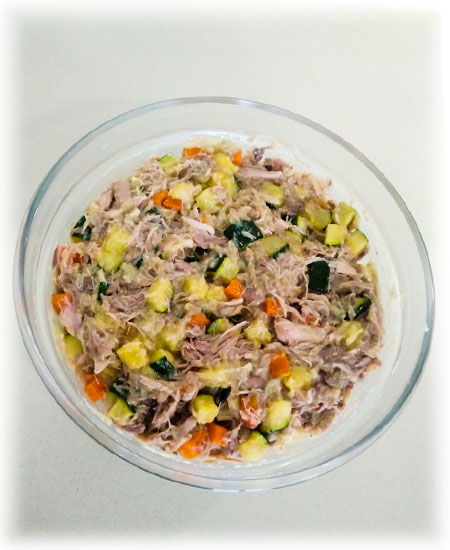 Mezclar los ingredientes de la Terrina en el bol