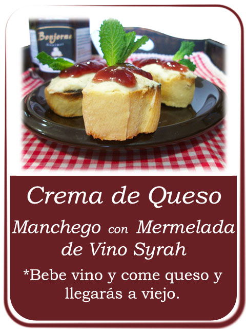 Pincho de Crema de Queso Manchego con Mermelada de Vino Syrah