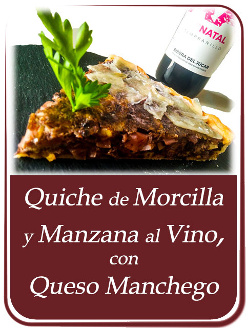 Receta de Quiche de Morcilla con Manzana al Vino y Queso Manchego