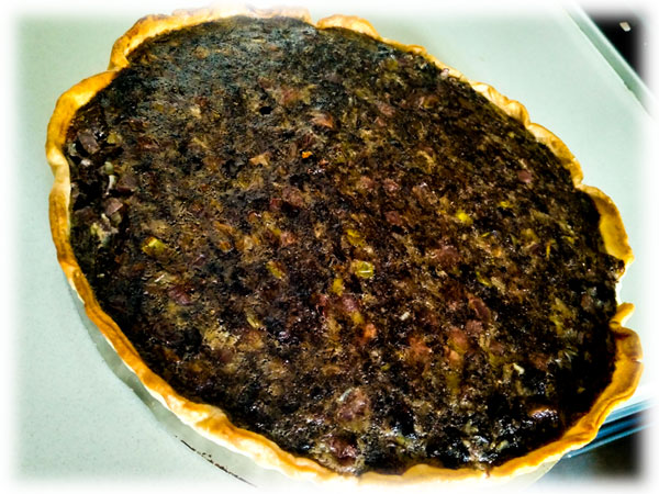 Quiche de Morcilla y Manzana al salir del Horno