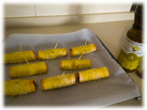 Untar con aceite de oliva los rulos