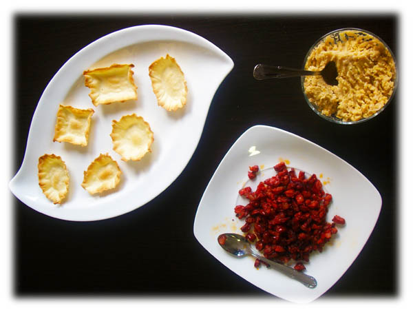 Tartaleta de Garbanzos con Chistora Montar las Tartaletas
