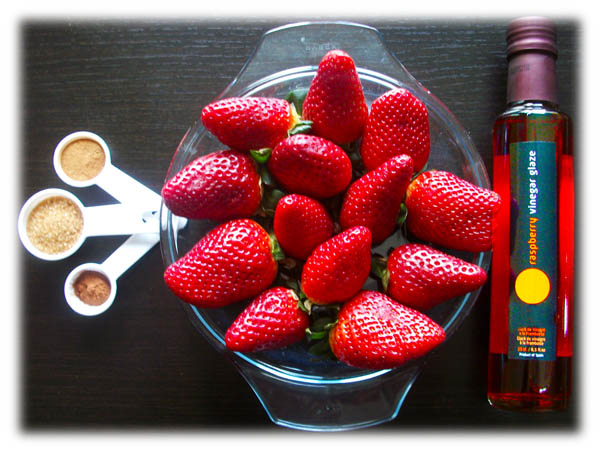 Fresas maceradas con Glacé de Frambuesa Ingredientes
