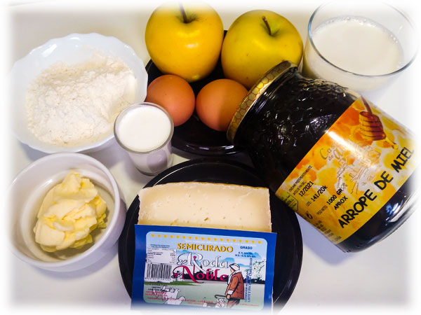 Ingredientes de la Tortitas de Arrope y Queso Manchego